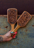 Tooled Leather Hair Brush