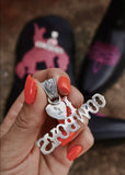 I Heart Cowboys Pendant - Pink Conch