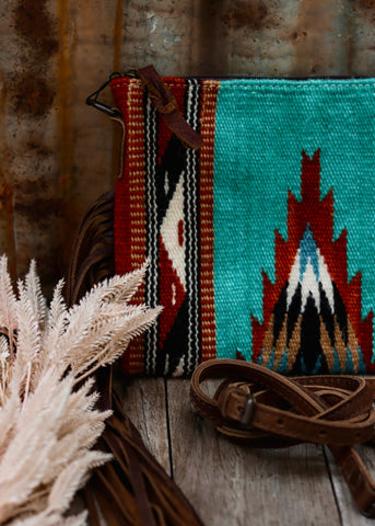 zoe_saddle_blanket_saddleblanket_handbag_bag_fringe_american_darling_tooled_leather_turquoise_blue_rust_western_mack_and_co_designs_australia