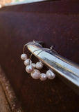 Diana Sterling Silver Pearl Hoops