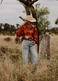 finley_western_cowboy_hat_rodeo_cowgirl_ruffle_puff_sleeve_blouse_arena_shirt_mack_and_co_designs_australia