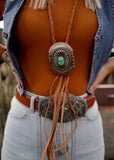 Leather Concho Bolo Necklace