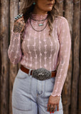 The Western Heritage Lace Top in Blush