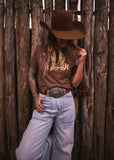 Red Dirt Hat Co. Tooled Leather Tee