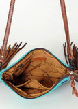 zoe_saddle_blanket_saddleblanket_handbag_bag_fringe_american_darling_tooled_leather_blue_turquoise_aztec_arrows_red_rust_western_mack_and_co_designs_australia