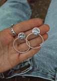 DD Bronc Hinge Hoops - Sterling Silver