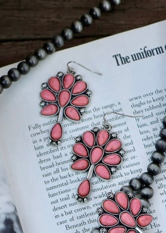 Pink Stone Earrings
