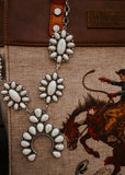 Morgan White Turquoise Squash Blossom Necklace
