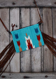 zoe_saddle_blanket_saddleblanket_handbag_bag_fringe_american_darling_tooled_leather_blue_turquoise_aztec_arrows_red_rust_western_mack_and_co_designs_australia