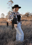 loretta_overnight_cowhide_tooled_leather_duffle_duffel_bag_turquoise_buckle_fringe_western_mack_and_co_designs_australia