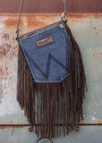 Wrangler Denim Jean Pocket Crossbody Bag in Dark Coffee