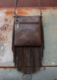 Wrangler Denim Jean Pocket Crossbody Bag in Dark Coffee