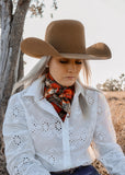 rodeo_western_wyoming_poster_fashion_ruffle_wrap_handmade_handcrafted_concho_scarfslide_slide_wildrag_wild_rag_neck_scarf_tie_necktie_floral_scarves_turquiose_bucking_bronco_campdraft_barrel_racing_racer_linen_gingham_ranch_rider_paisley_cowgirl_mack_and_co_designs_australia