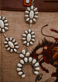 Morgan White Turquoise Squash Blossom Necklace