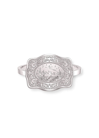 *PRE-ORDER* Lone Wolf Mini Belt Buckle Ring - Silver