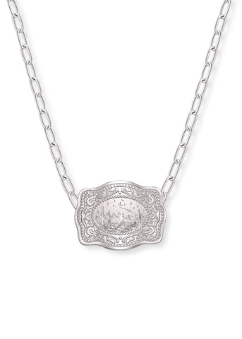 *PRE-ORDER* Lone Wolf Mini Belt Buckle Necklace - Silver