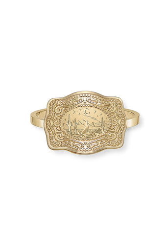 *PRE-ORDER* Lone Wolf Mini Belt Buckle Ring - Gold