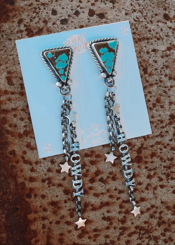 dd_desert_drifter_dangle_earrings_howdy_fringe_rodeo_punchy_genuine_#_number_8_eight_mine_nevada_star_shot_stars_ball_detailing_turquoise_twist_wire_cowgirl_925_western_jewellery_jewelry_sterling_silver_silversmith_mack_and_co_designs_australia_handcrafted_in_australian_made