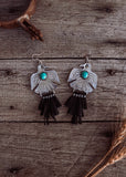 western_thunderbird_earrings_dangles_tassels_suede_jewellery_jewelery_silver_turquoise_concho_mack_and_co_designs_australia