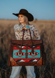 Carter Saddle Blanket Overnight Bag in Turquoise