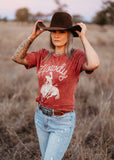 howdy_rodeo_western_fashion_bucking_bronco_graphic_tee_t-shirt_punchy_mack_and_co_designs_australia