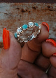 DD Take Me Away Eternity Ring - Kingman Turquoise & Pearl
