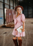 Lily Dress in Blush Gingham