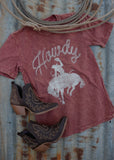 howdy_rodeo_western_fashion_bucking_bronco_graphic_tee_t-shirt_punchy_mack_and_co_designs_australia