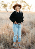 della_knit_sweater_black_cowgirl_sale_womens_mack_and_co_designs_australia