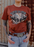 yeehaw_rust_cowboys_wild_west_western_usa_american_rodeo_cowboy_bucking_bronco_cowgirl_western_punchy_graphic_tee_tshirt_t-shirt_mack_and_co_designs_australia