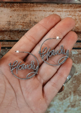 DD Howdy Mini Hoops - Sterling Silver