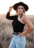 Maxine Cold Shoulder Bodysuit In Black