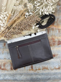 Joslynn Cowhide Bag - Chocolate Tooled Leather