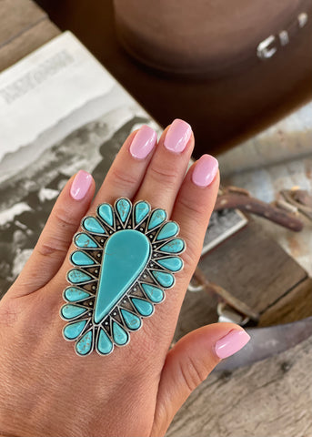 Natural Stone Turquoise Ring