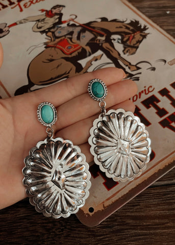 tuscaloosa_western_turquoise_concho_stamped_silver_earrings_dangles_mack_and_co_designs_australia