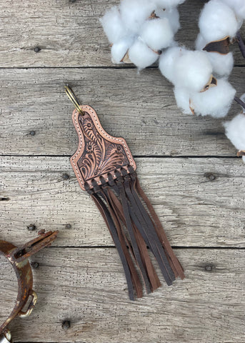 Tooled Leather Keyring
