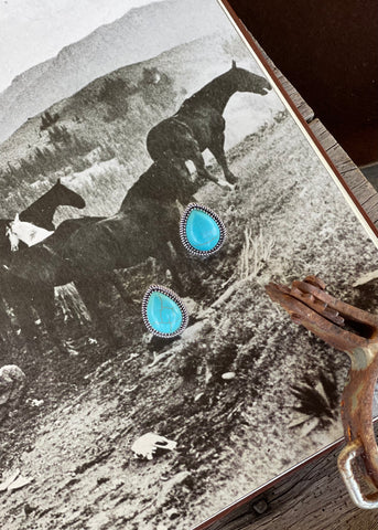Turquoise Stone Stud Earrings