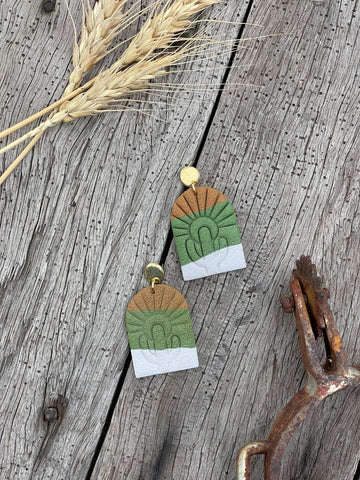 western_earrings_polymer_clay_gold_cactus_handmade_handcrafted_desert_mack_and_co_designs_australia