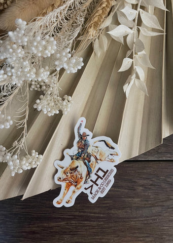 bull_rider_punchy_cowgirl_rodeo_sticker_mack_and_co_designs_australia