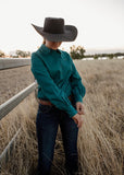 dusty_creek_elsey_womens_linen_arena_shirt_emerald_savannah_campdrafting_barrel_racing_rodeo_western_mack_and_co_designs_australia