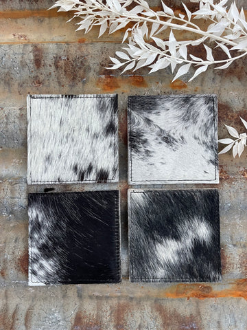 Cowhide Coaster (4 Pack) - Black & White