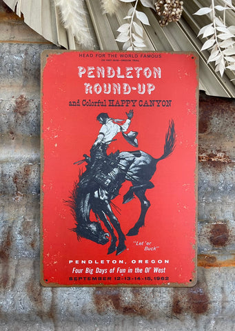 Pendleton Round-Up Tin Sign