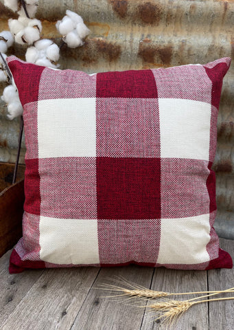 gingham_cushion_cover_ox_blood_red_mack_and_co_designs