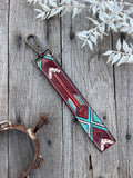 american_darling_concho_handpainted_flower_floral_hand_painted_tooled_wristlet_keyring_strap_leather_western_turquoise_arrow_mack_and_co_designs_australia