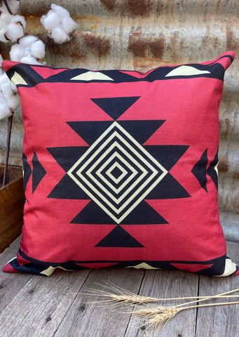 Aztec Cushion Cover - Red