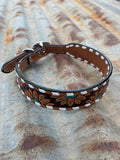 tooled_leather_dog_collar_western_rafter_t_ranch_co_sunflower_mack_and_co_designs_australia