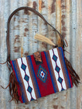 ruth_saddle_blanket_saddleblanket_tooled_leather_rafter_t_ranch_co_tote_bag_western_blue_fringe_in_red_mack_and_co_designs_australia