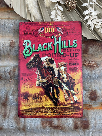 Black Hills Round-Up Tin Sign
