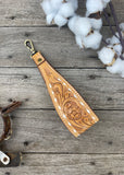 tan_tooled_wristlet_keyring_strap_leather_western_mack_and_co_designs_australia