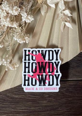 howdy_punchy_western_rodeo_bucking_bronco_sticker_mack_and_co_designs_australia